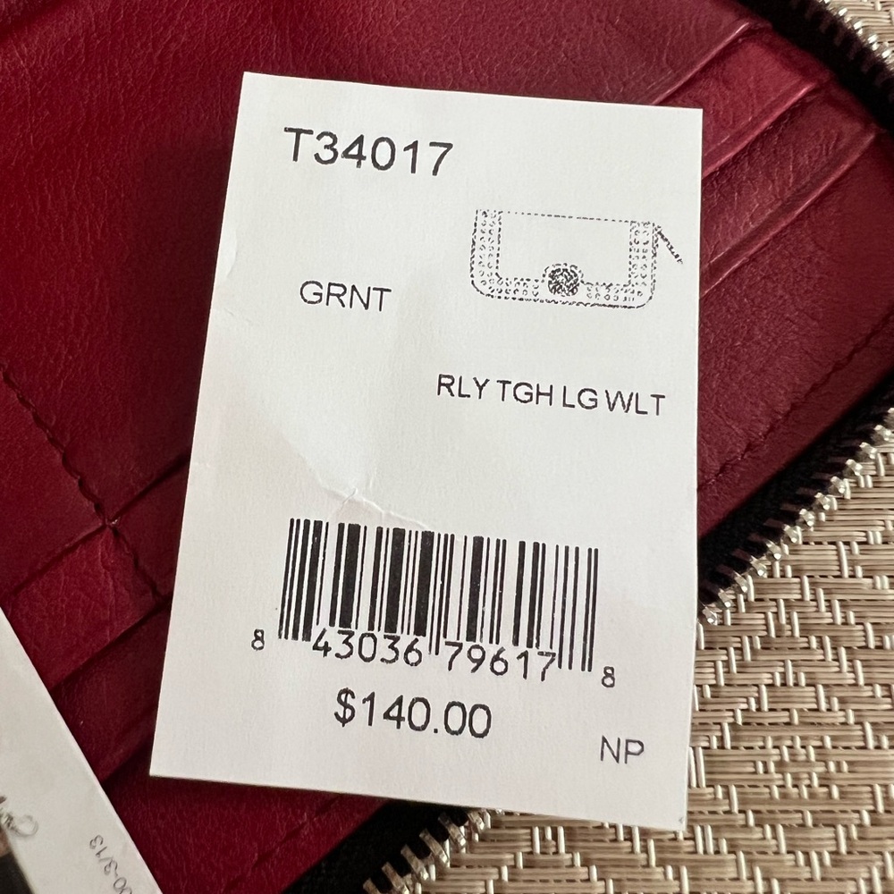 Brighton Studded Burgundy Zip Wallet with Decorative Metal Snap - Picture 14 of 15